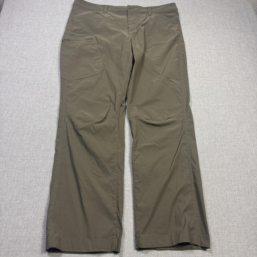 Eddie Bauer Cargo Pants Mens 38x32 Green Nylon Spandex Microfiber Stretch‎